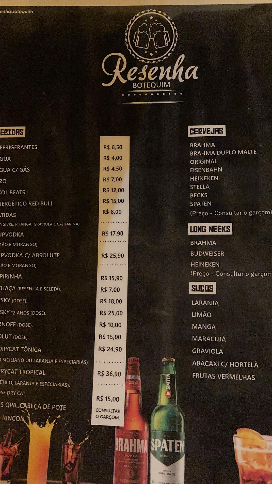 Menu em Resenha Botequim e Restaurante, Vila Velha