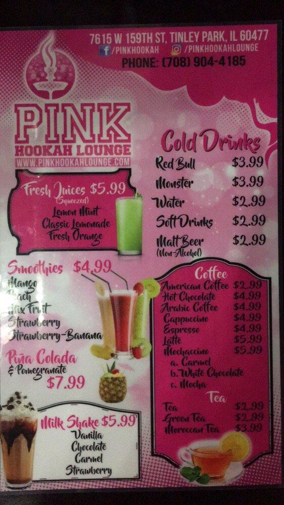 Menu at Hookcafe Hookah Lounge, Tinley Park