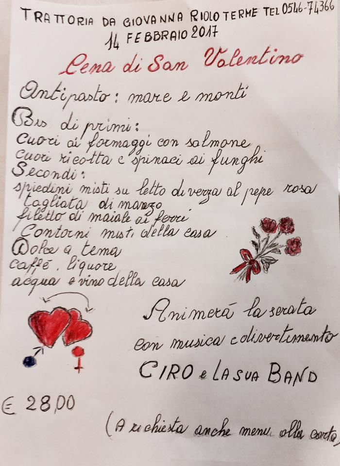 Menu di Trattoria Da Giovanna 