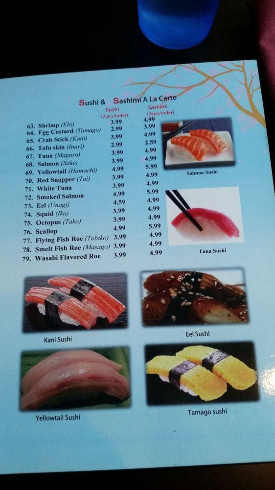 Menu at Tokyo Japanese Seafood & Steakhouse, Wytheville