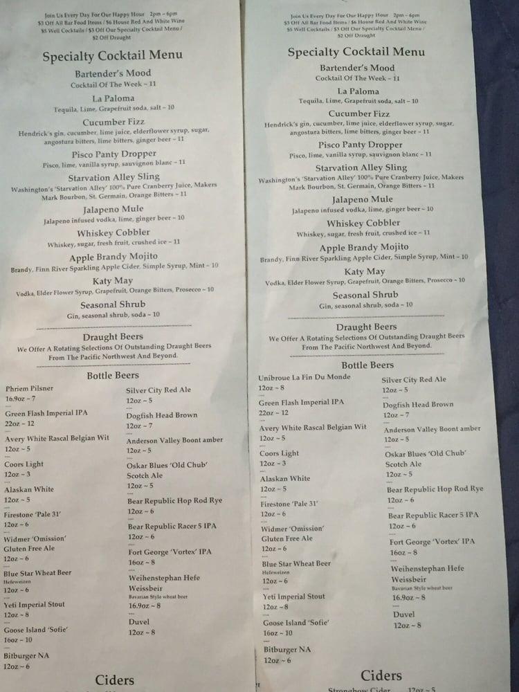 Menu at Flat Iron Grill pub & bar, Issaquah