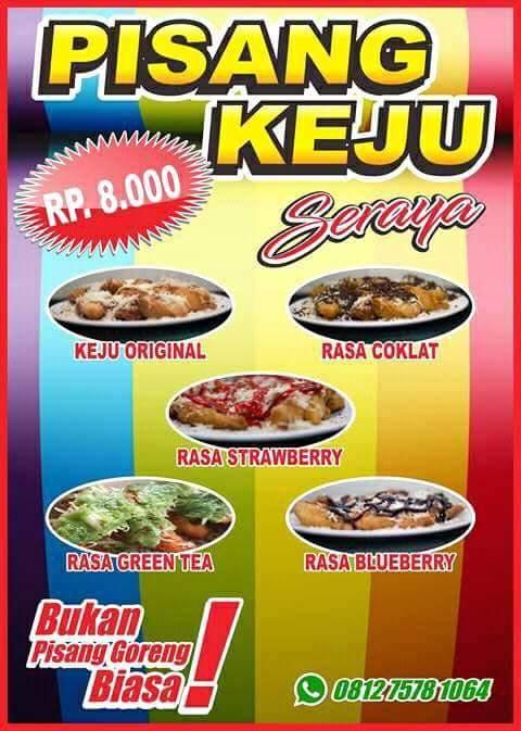 Menu at Pisang Keju Seraya cafe, Pati