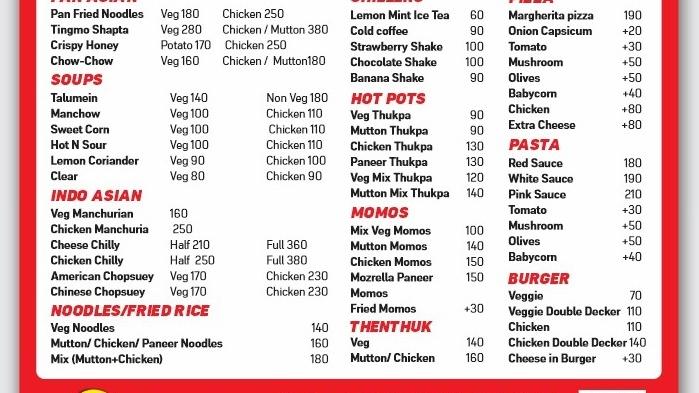 OMNI'Z TIBETAN RESTAURANT menu