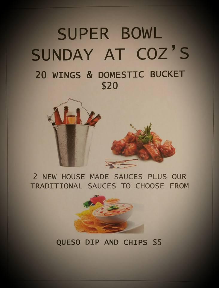 Menu at Coz's Pizza pub & bar, Mount Zion, East Village Parkway