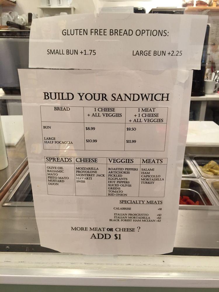 Menu at Green Olive Market and Cafe, Squamish