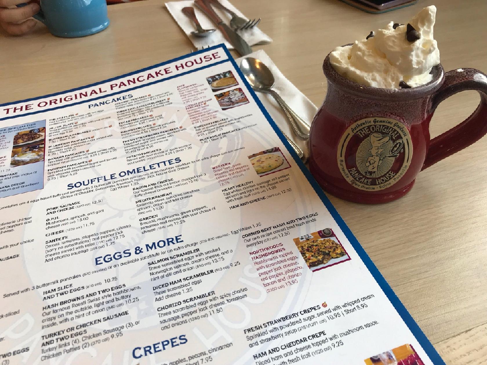Menu at The Original Pancake House restaurant, Burnsville, Nicollet Ct