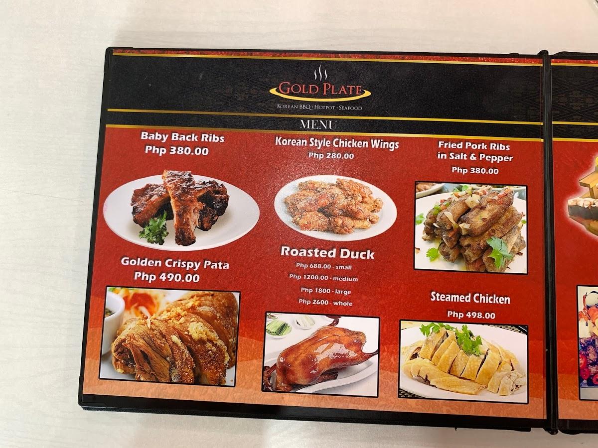 Menu at Gold Plate Restaurant, San Nicolas
