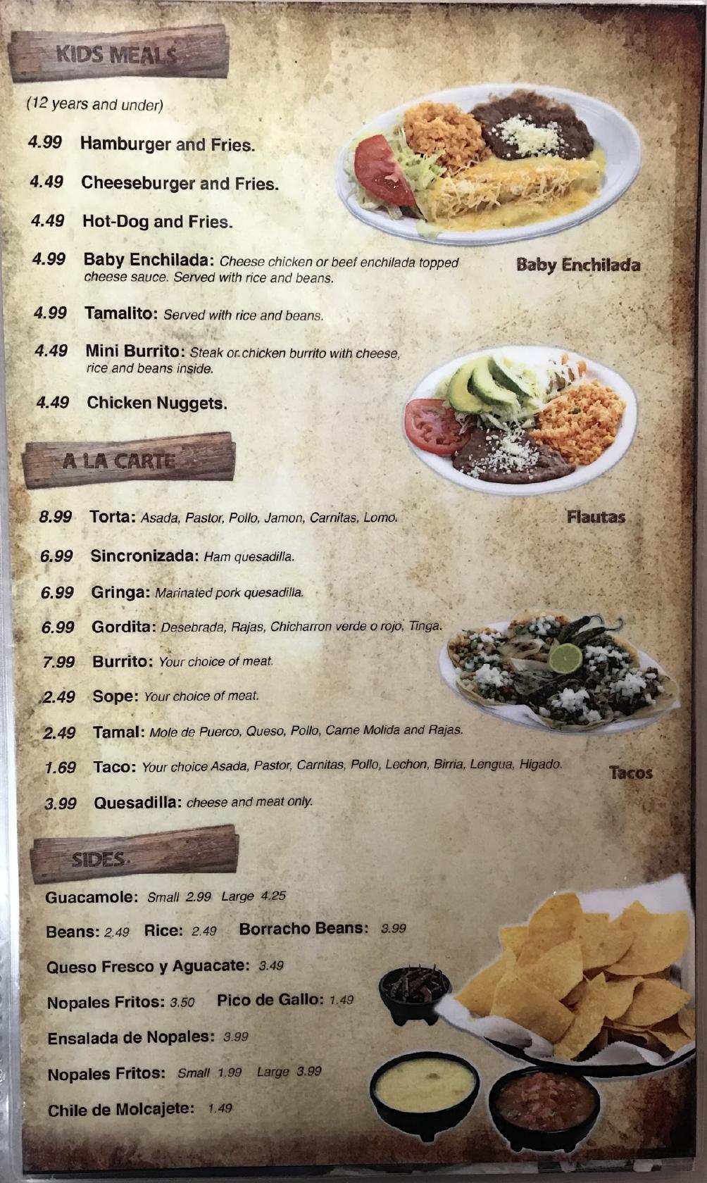 Menu at Birrieria Diaz restaurant, Bethany