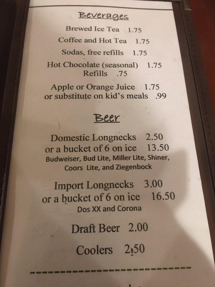 Menu at Blake's steakhouse, Luling