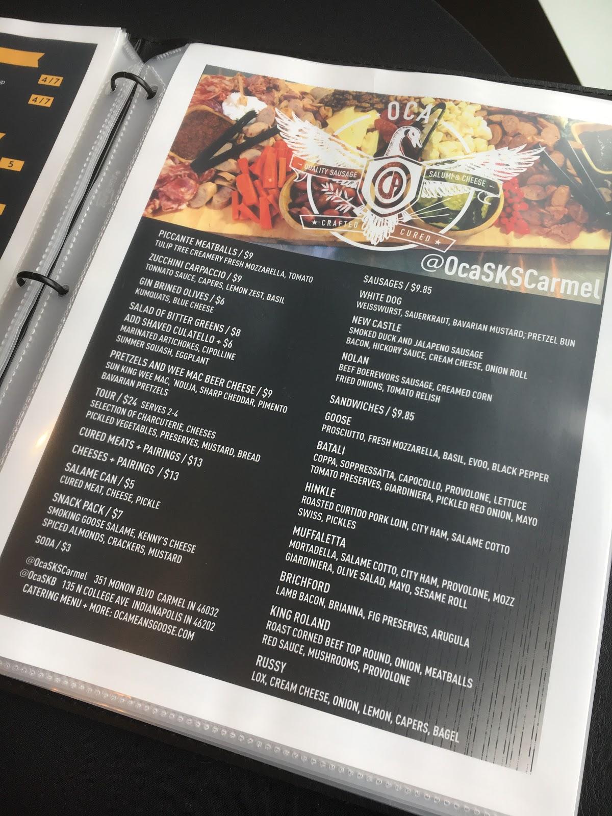 Carta del pub y bar Sun King Carmel, Carmel