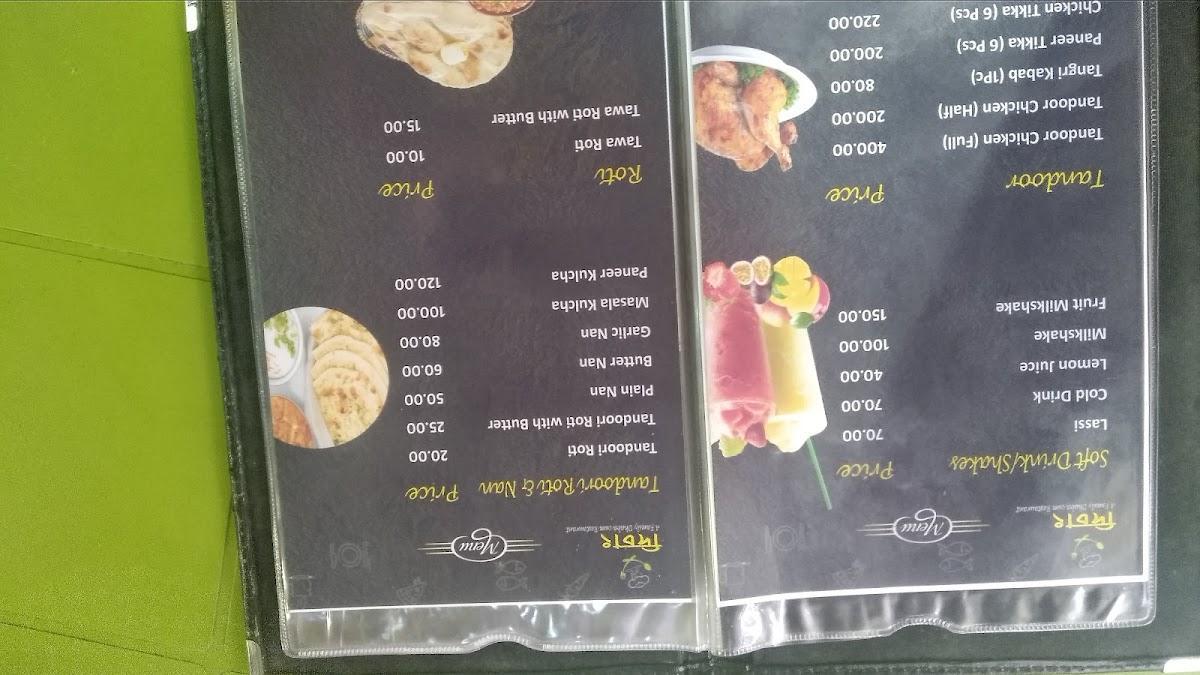Disang Resort menu