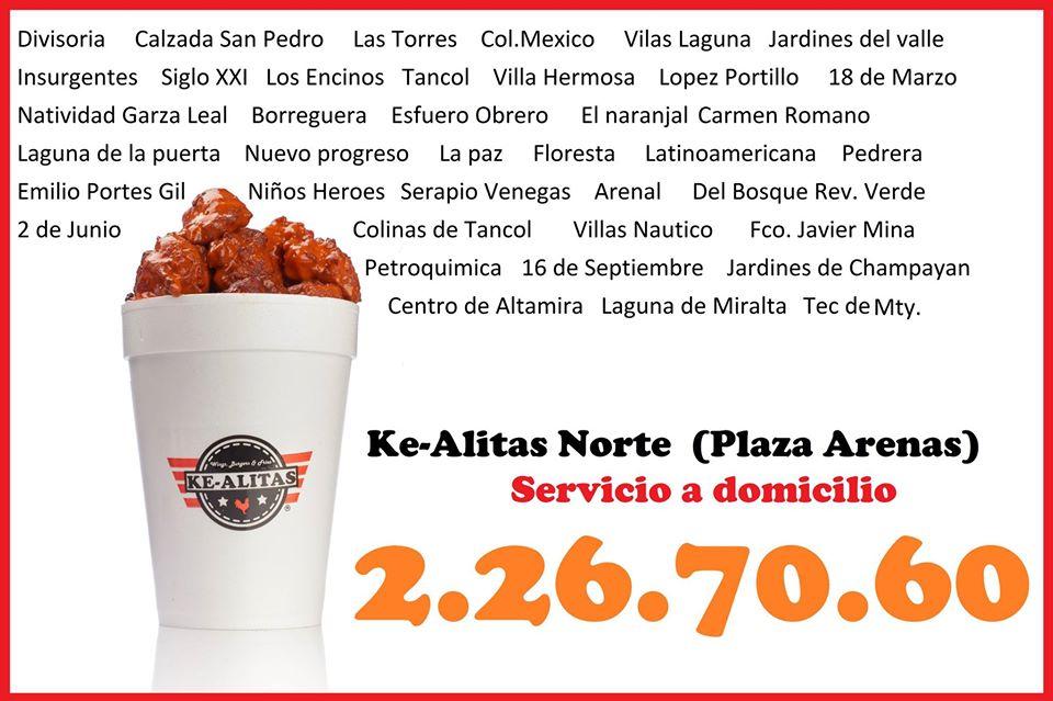 Carta del restaurante Ke-Alitas Plaza Arenas, Tampico