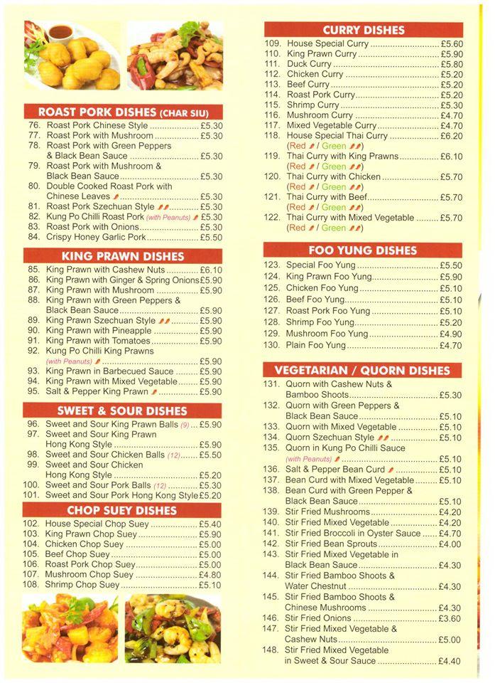 Menu at Lucky House Chinese Takeaway restaurant, Peterborough