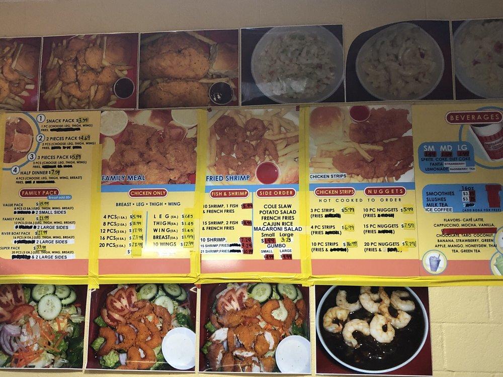 Menu at Louisiana Famous Fried Chicken restaurant, Palmdale, Sierra Hwy