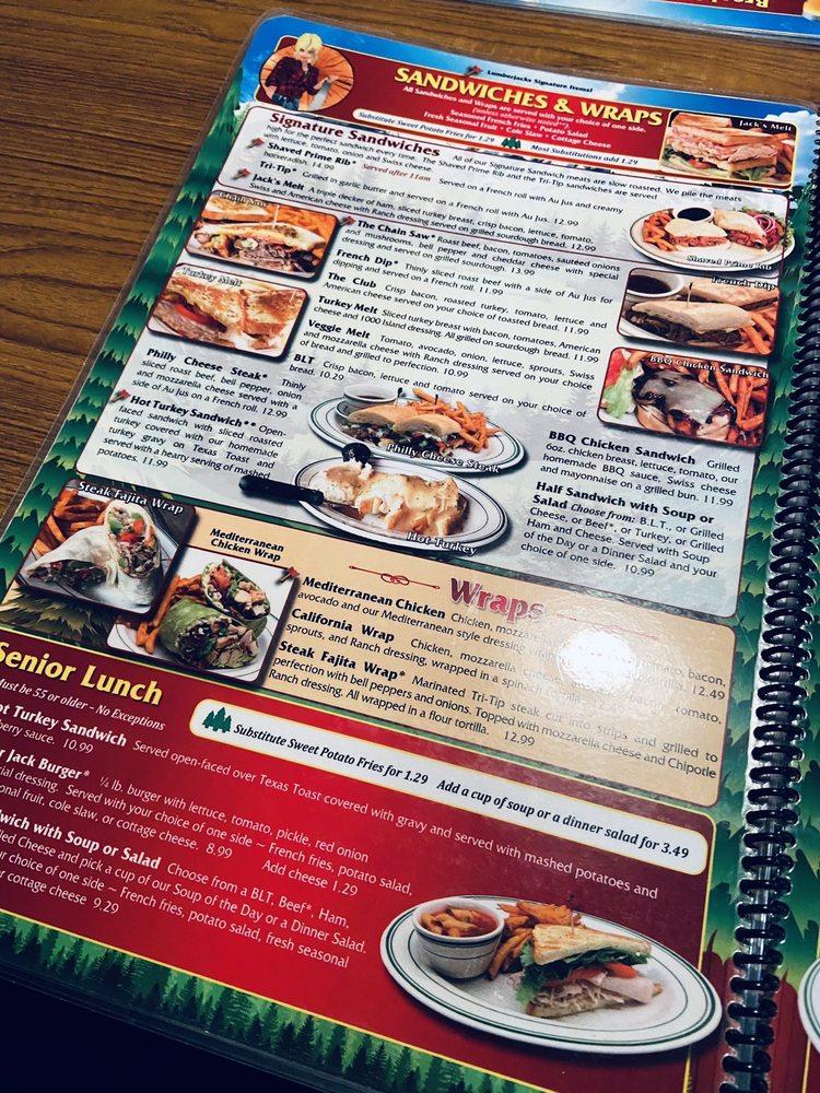 Menu at Lumberjack's Restaurant Yuba City, Yuba City