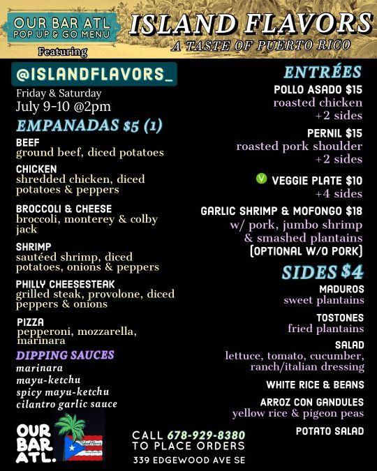 Menu at Our Bar ATL, Atlanta