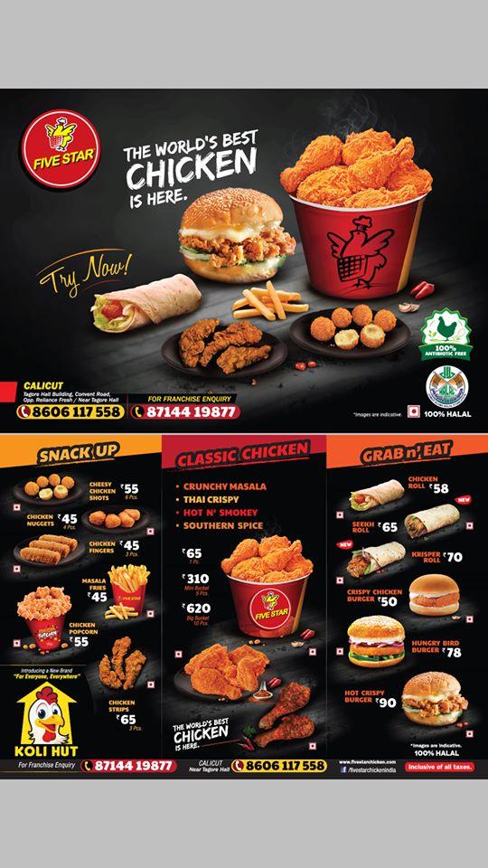 Menu at Five Star Chicken, Kozhikode, 11/491 J