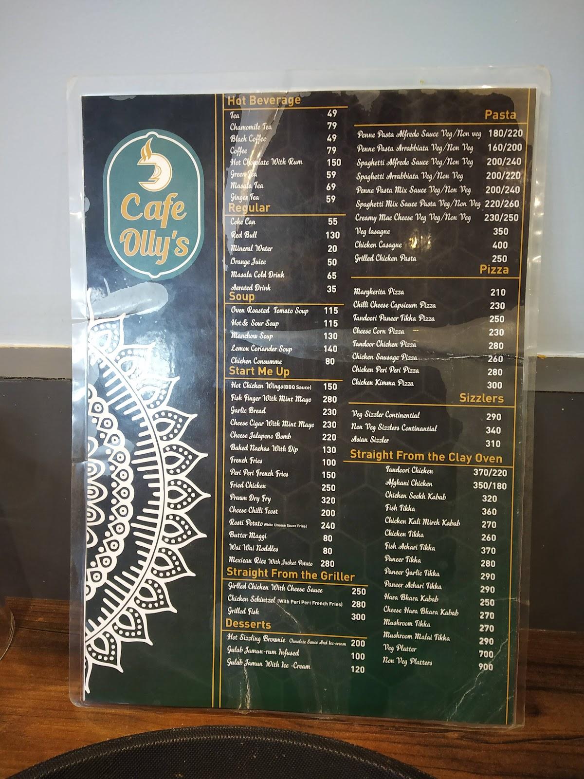 Menu at Cafe olly's, Ranchi