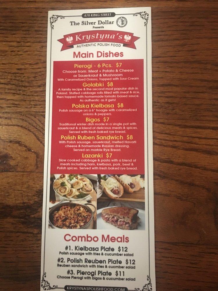 Menu at Silver Dollar pub & bar, Charleston