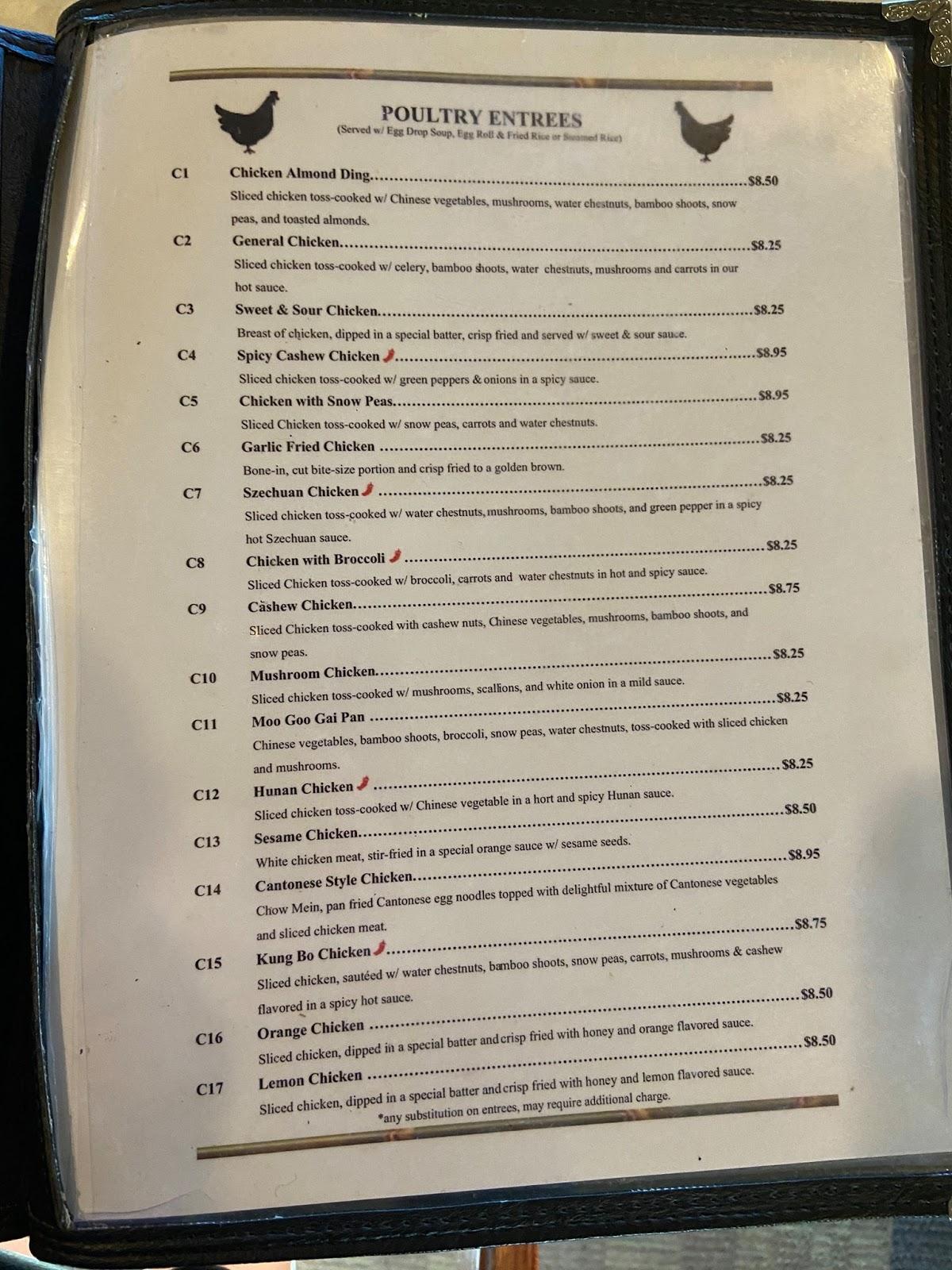 Menu at Piedmont Cuisine restaurant, Piedmont