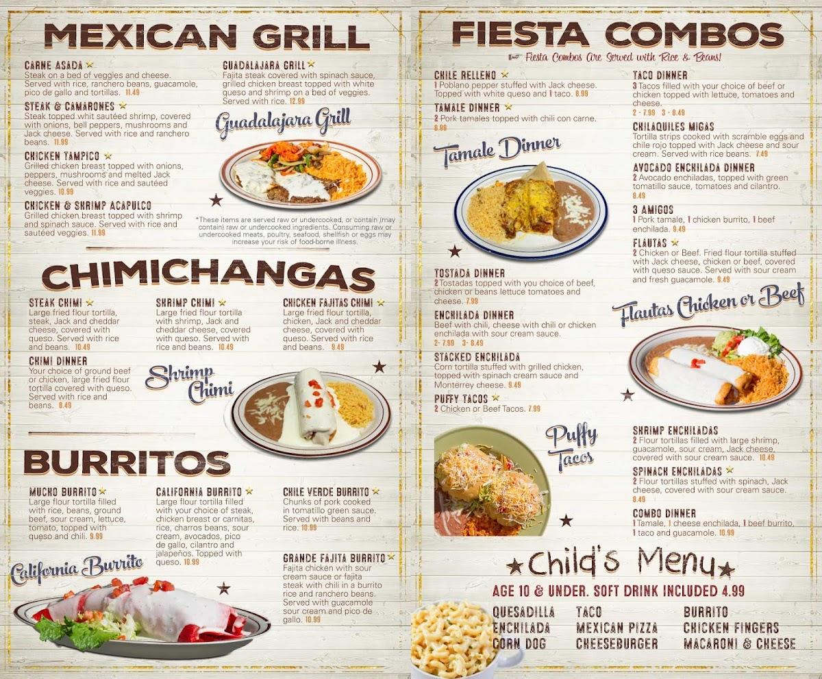 Menu at Tijuana's Grill & Cantina restaurant, Bixby, S Memorial Dr
