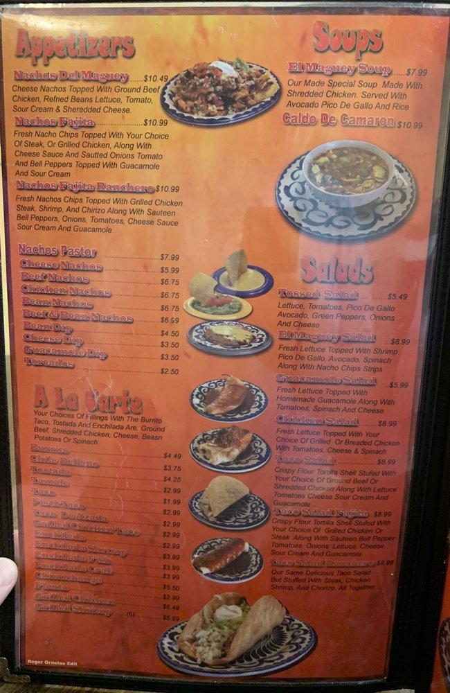 Menu at Los Magueyes Restaurant, Kearney