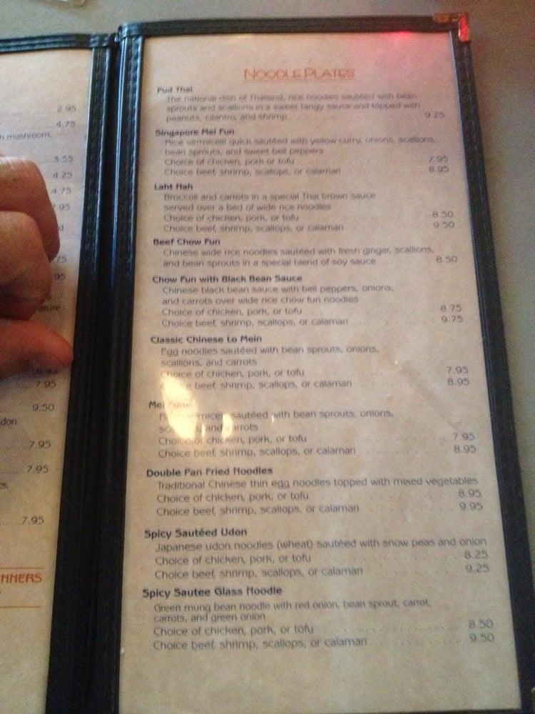 Menu at E Noodles & Co. restaurant, Myrtle Beach
