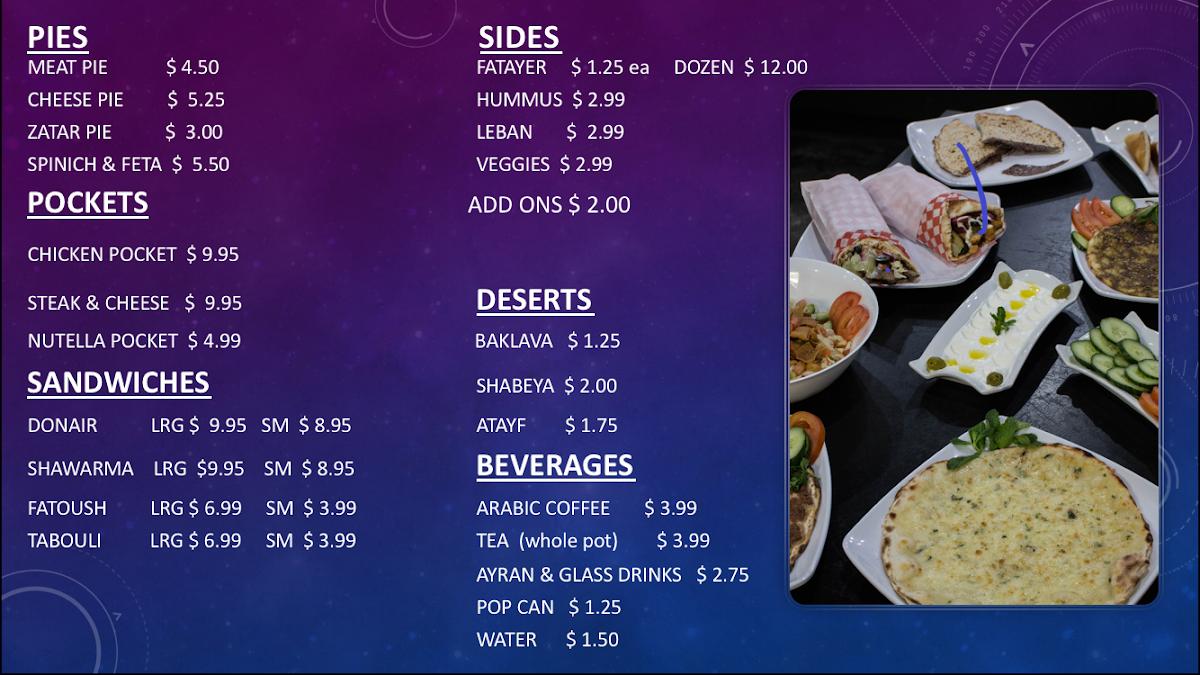 Menu at ElRouhaa Pita Bakery & Restaurant, Calgary