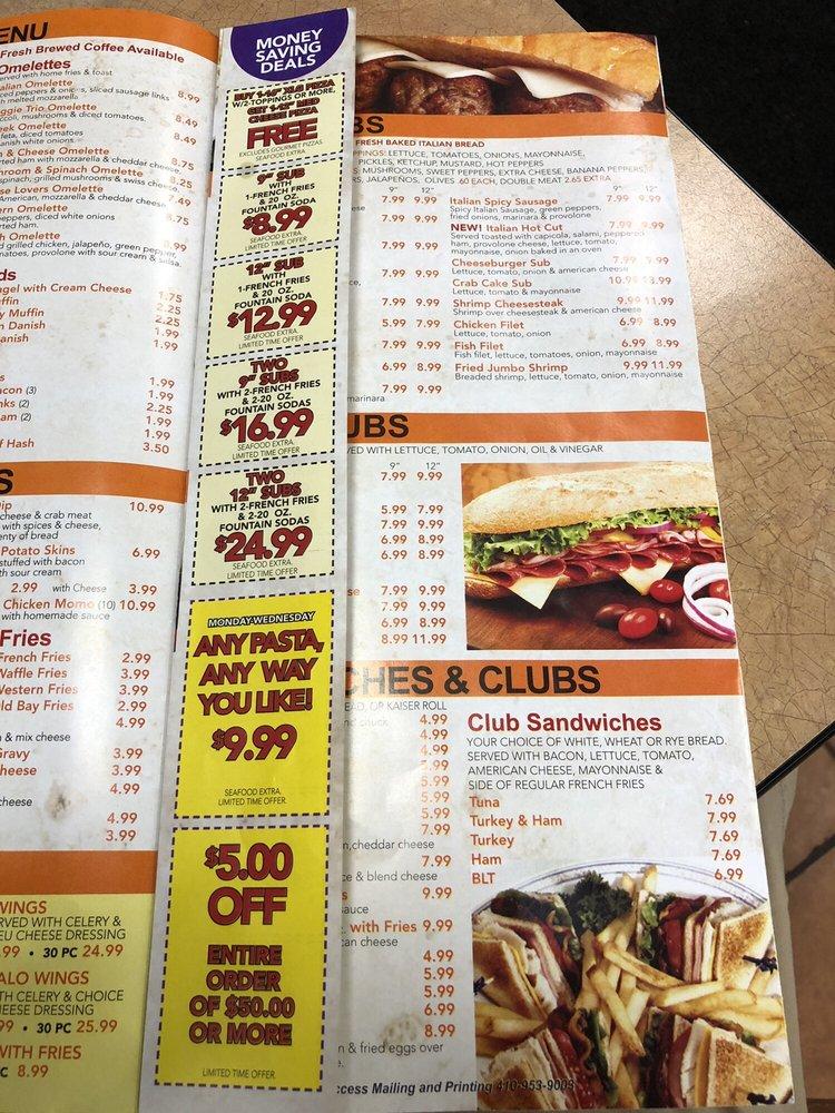 Menu at Hilltop Pizza & Subs pizzeria, Edgewood