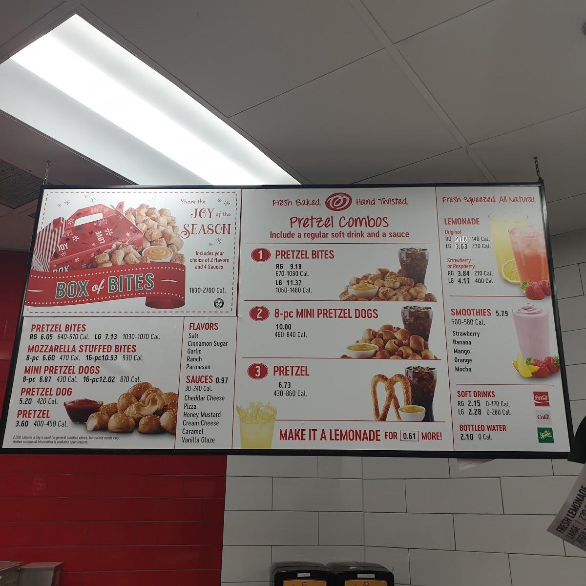Menu at Pretzelmaker, El Paso, 6101 Gateway Blvd W D 7