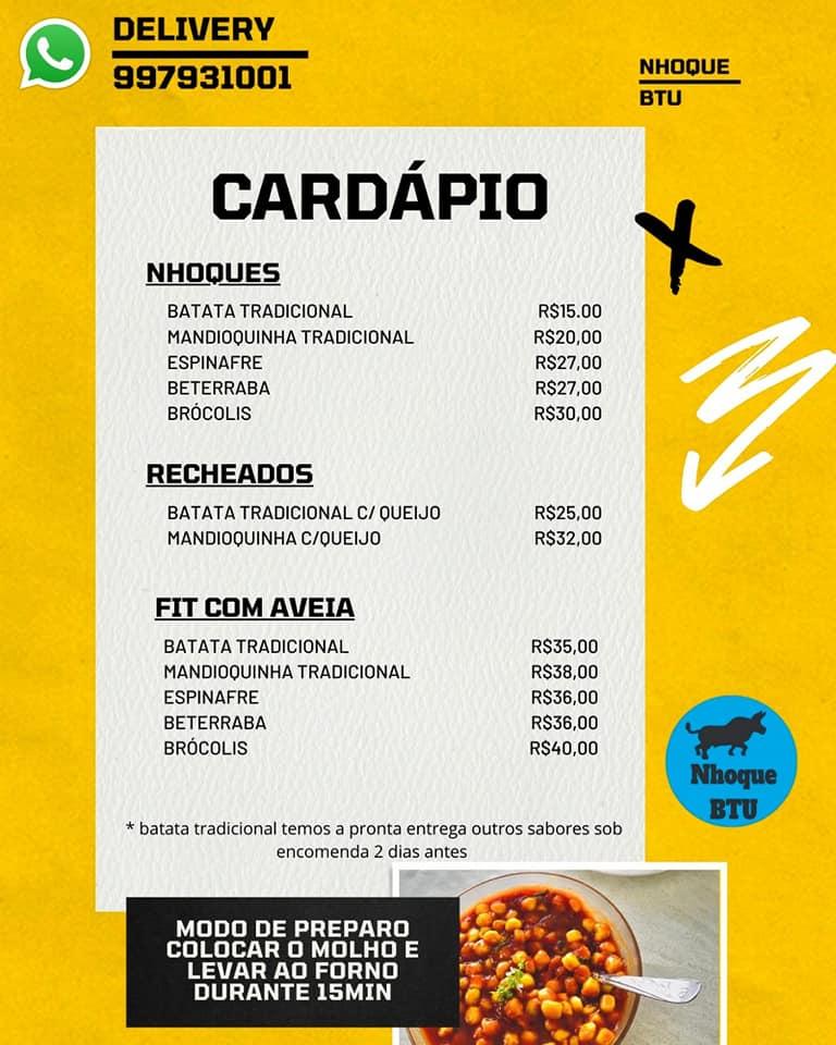 Senhor Brasil cardápio