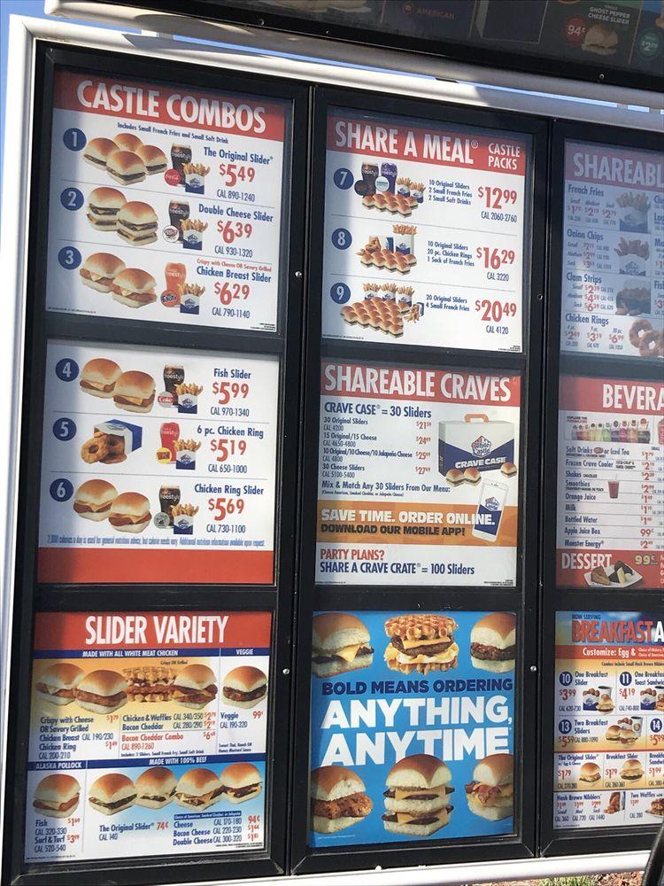 Menu at White Castle fast food, Dearborn, S Telegraph Rd