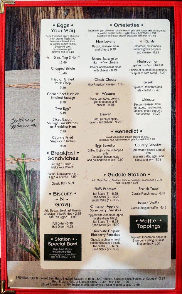 Menu at Davenport Diner restaurant, Davenport, US Hwy 27
