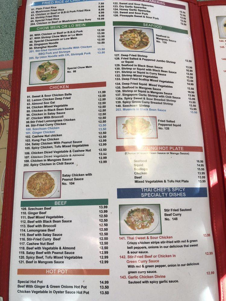 Menu At Vietnamese Garden Restaurant, Regina