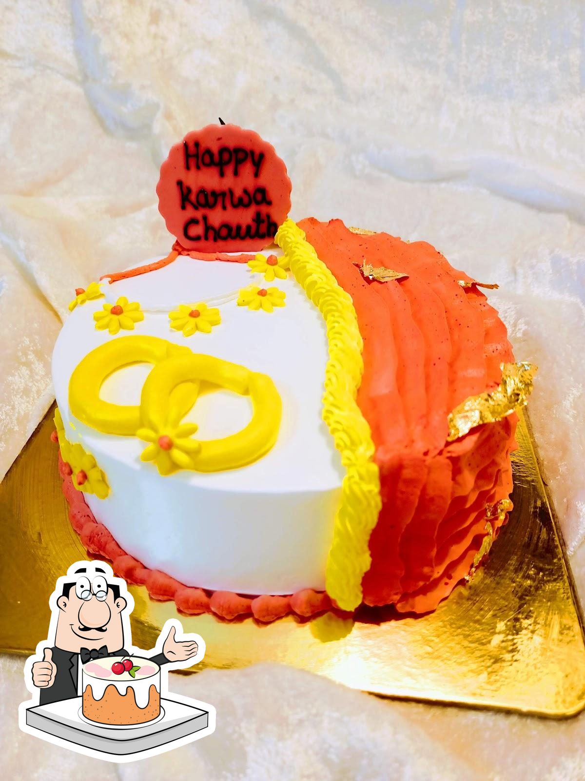 Karwa Chauth Poster Cake Half Kg : Gift/Send Karwa Chauth Gifts Online  HD1120718 |IGP.com