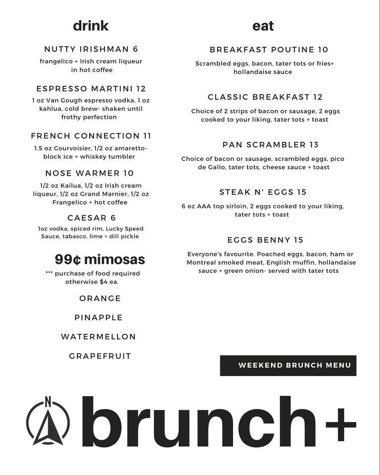 Menu at The NORTH Sports Bar+Grill, Medicine Hat