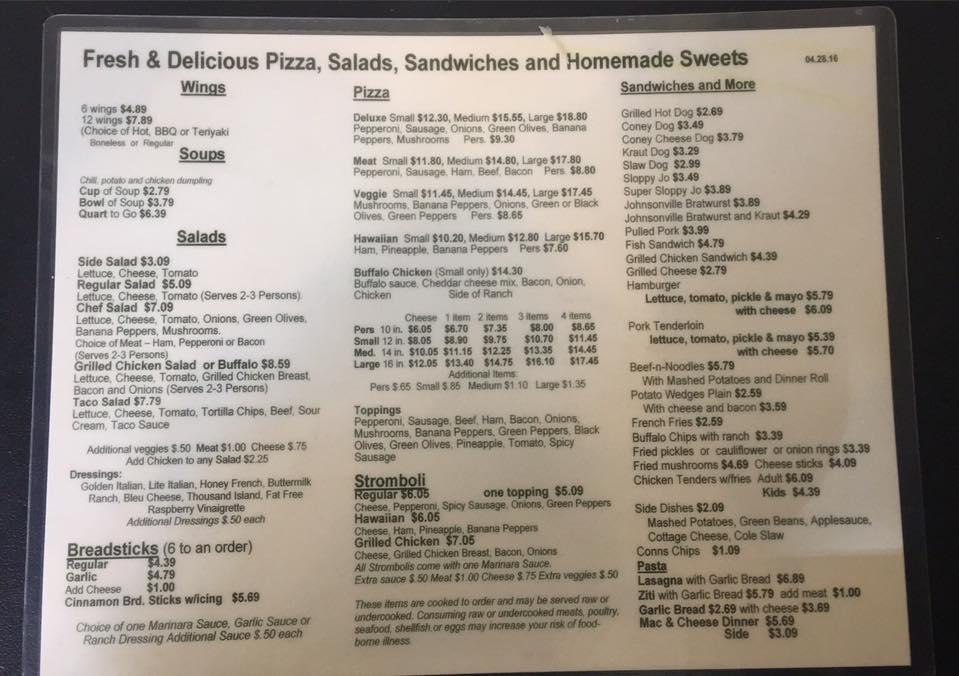 Menu at North Star Pizza & Ice Cream pizzeria, Blue Rock