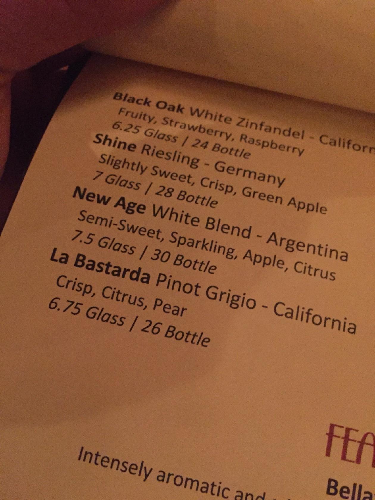 Menu at Zeppelins pub & bar, Cedar Rapids