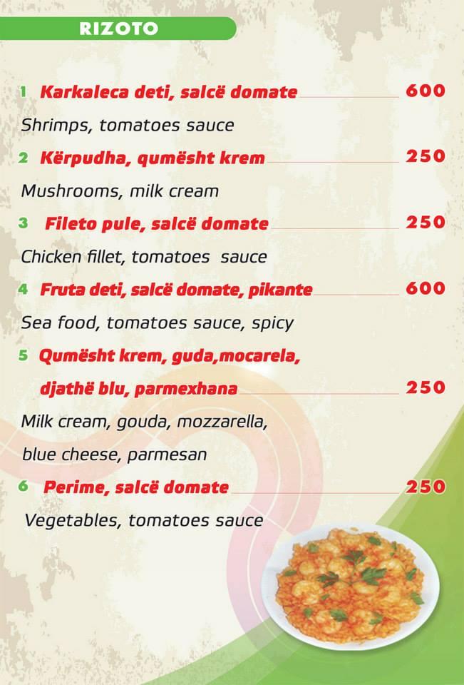 Menu at Pizzeria Fast food Nardi, Fier, Fier