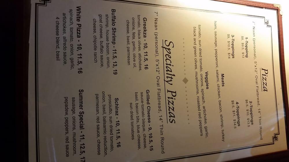 Menu at Schiraz Cafe & Wine Bar, Jacksonville, 27 S Central Park