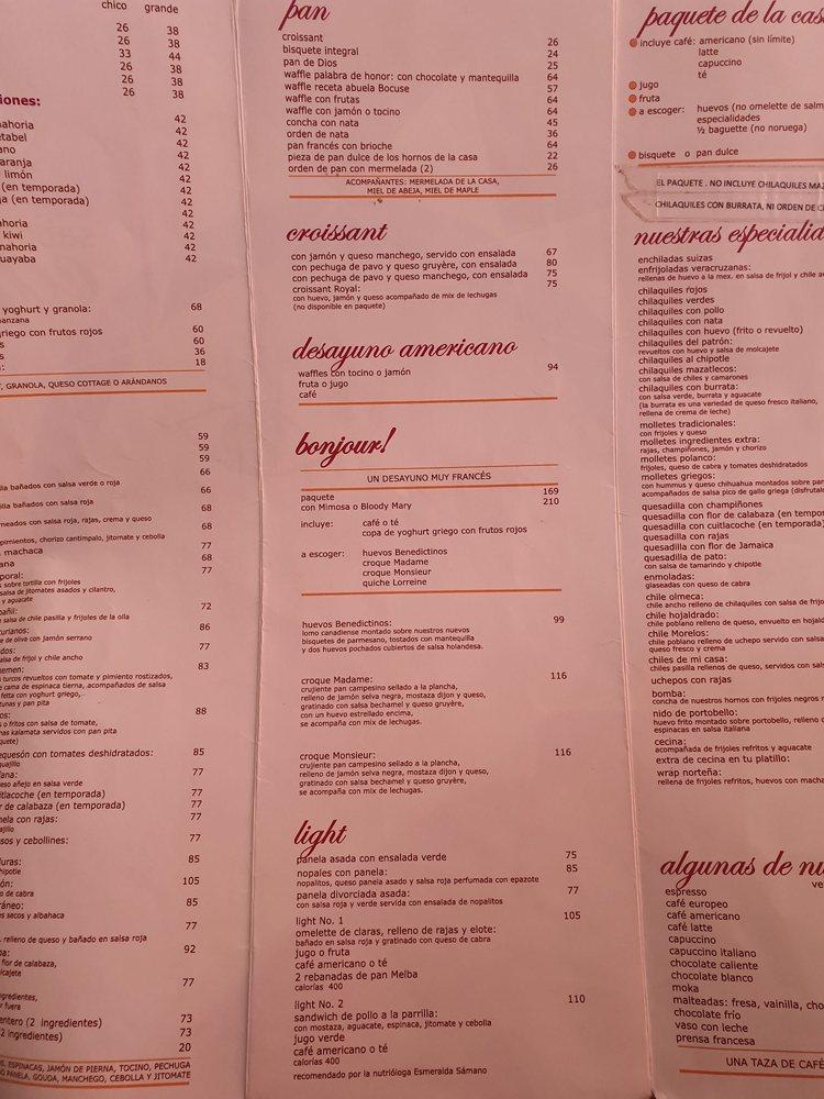 Carta de Con Sabor a Café, Irapuato, Las Villas 1443 Local F6