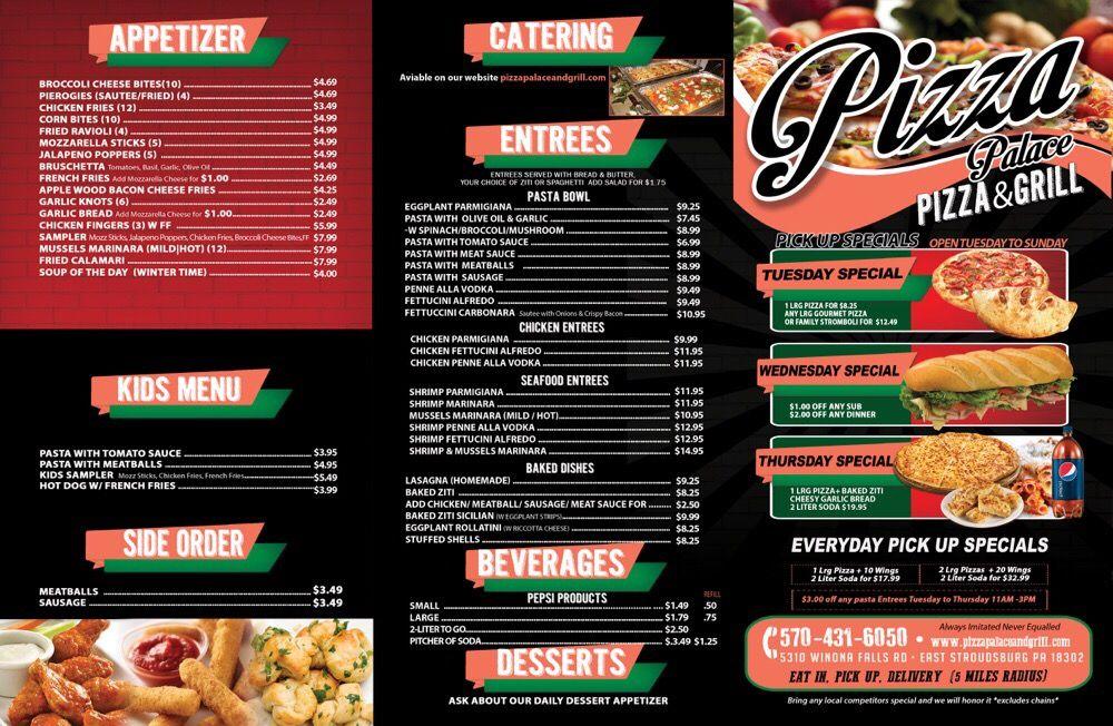 Menu At Pizza Palace Pizza Grill Pizzeria Bushkill Winona Falls Rd   R1d3 Pizza Palace Pizza And Grill Menu 