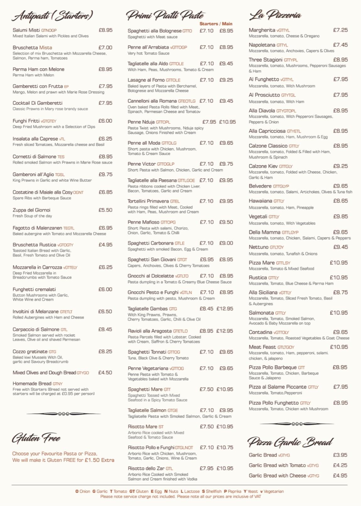 Menu at Cosy Kitchen restaurant, Huddersfield