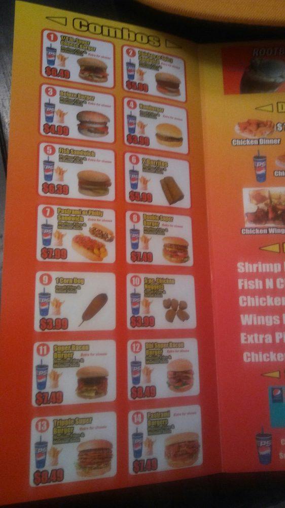 Menu at Super Burger restaurant, Ceres