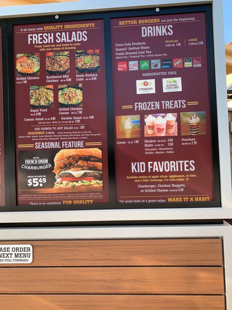 Menu at The Habit Burger Grill (Drive-Thru) fast food, Rocklin