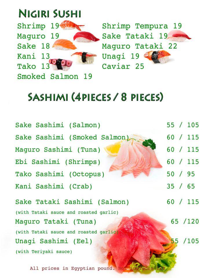 Speisekarte von Wasabi Sushi Bar & Lounge, Scharm ElScheich, V8M2+GXJ