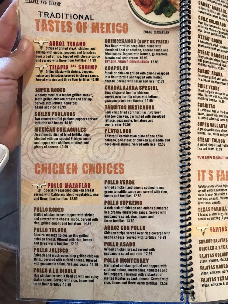 Menu at El Rodeo Mexican Restaurant, Zionsville, Whitestown Pkwy