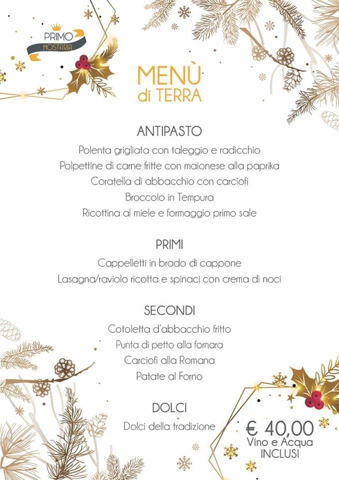 Menu di Hostaria Primo 