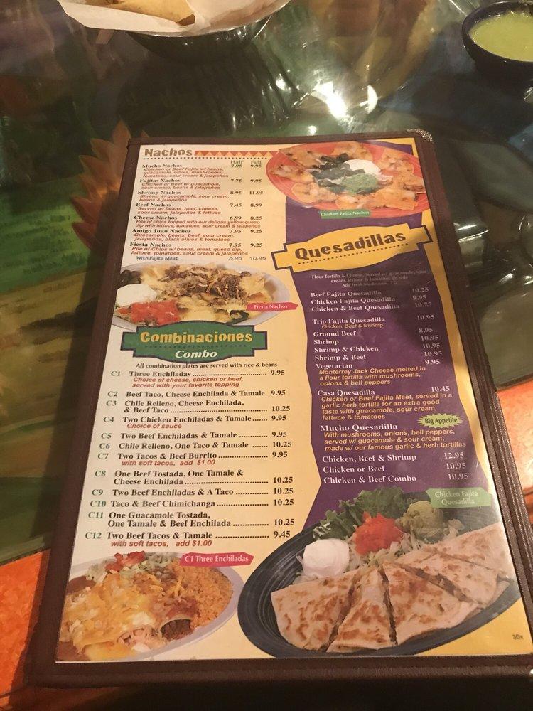Menu at Amigo Juan restaurant, Texarkana, Morris Ln