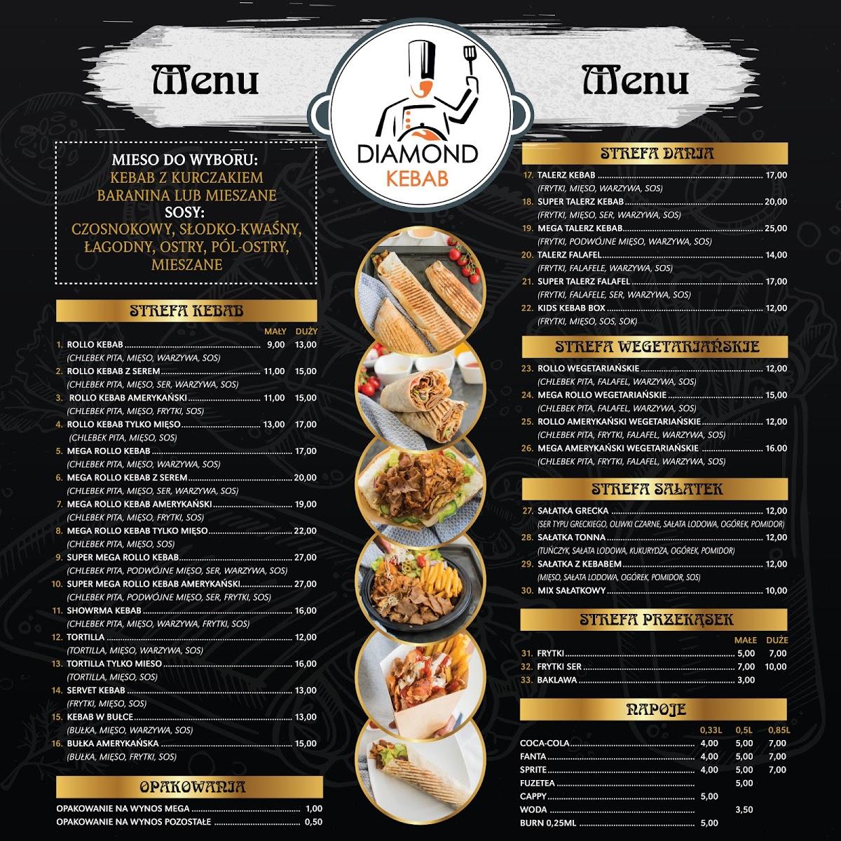 Menu at Diamond Kebab Skawina, Skawina